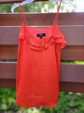 Mossimo Cherry Red Ruffle-Trim Tank Small